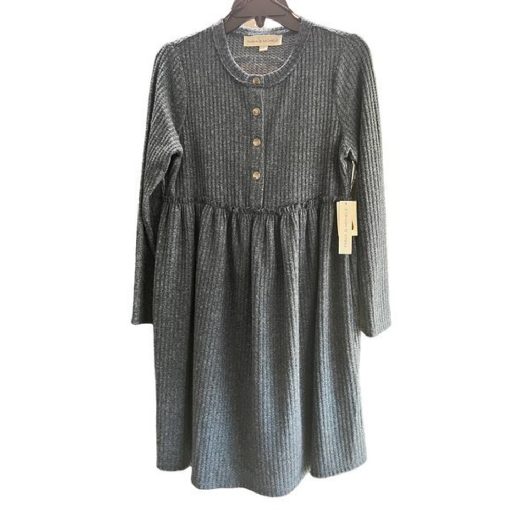 Emma and Michele NWT dusty blue baby doll dress M